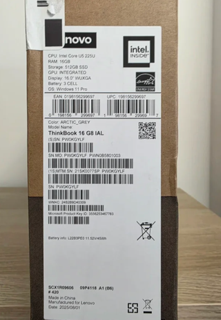 Portátil Lenovo Thinkbook 16 G8 IAL Gris/Plata