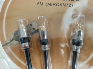 Cable Audio 5 metros 3.5mm a 2 RCA