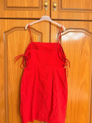 Vestido Zara Rojo Tirantes Talla L