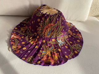 4 Exclusivos Sombreros abanicos de Bambú y Batik
