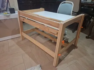 Escritorio infantil Ikea madera blanco + silla