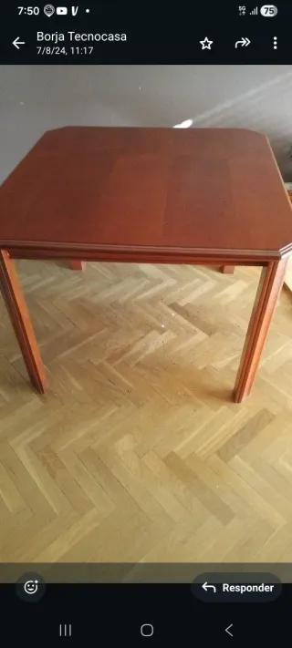 Mesa de comedor de madera maciza extensible