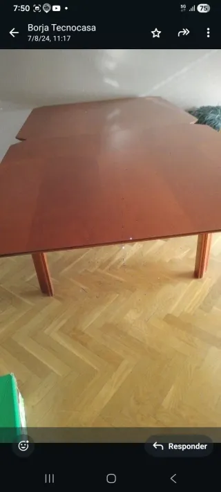 Mesa de comedor de madera maciza extensible