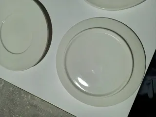 4 Platos Porcelana Blancos Aperitivo