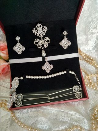 Aderezo Fallera Niña Plata Completo