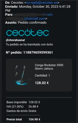 Aspiradora inalámbrica Cecotec Conga Rockstar 3500