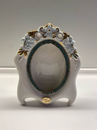 Portafoto in porcellana oro e verde