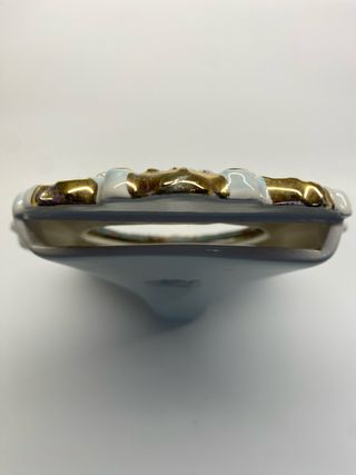 Portafoto in porcellana oro e verde