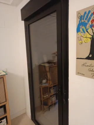 Puerta Climalit Negra con Persiana