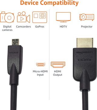Amazon Basics - Cable Micro HDMI a HDMI, flexible, de 1.8 m