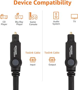 Amazon Basics - Cable óptico de Audio Digital Toslink (1 m)