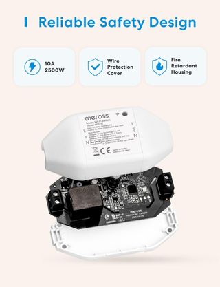 Meross 4 Interruptor Universal Inteligente, 10A DIY Interruptor Inteligente , Interruptor WiFi con Control de Voz