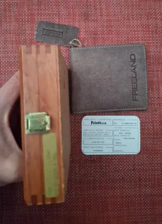 Billetera Piel Noble Hombre Gris