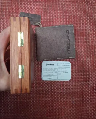 Billetera Piel Noble Hombre Gris