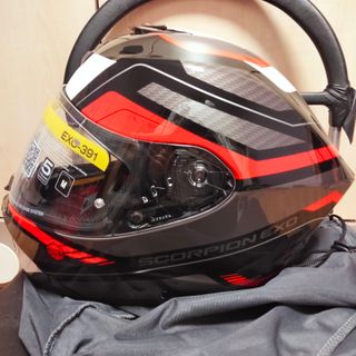 Casco Scorpion Exo EX-391 Leo Negro Rojo