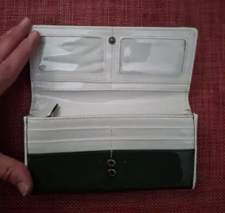 Cartera monedero mujer flor verde