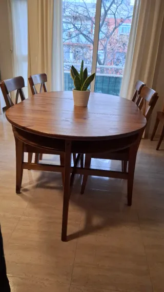 Mesa ovalada de madera