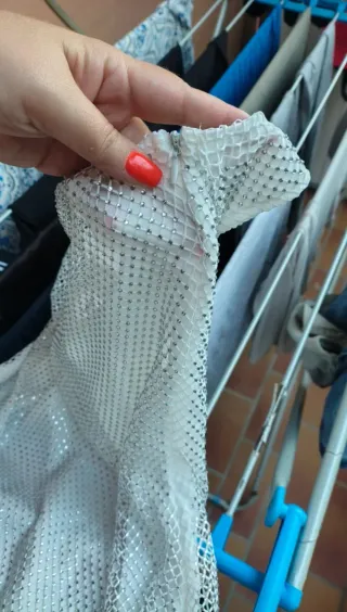 Abito lungo glitter/brillantini argento