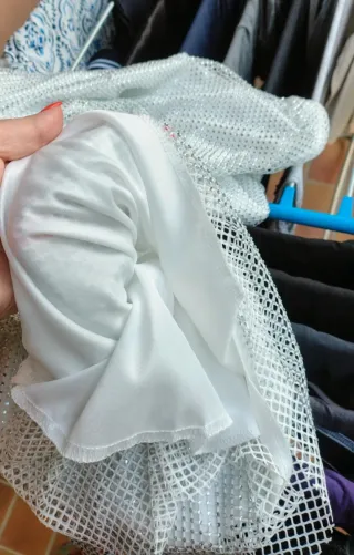 Abito lungo glitter/brillantini argento