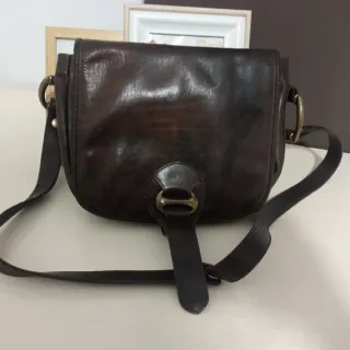 Bolso vintage cuero marrón