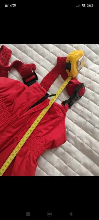 Pantaloni a Salopette da neve bambino Quibos rossa
