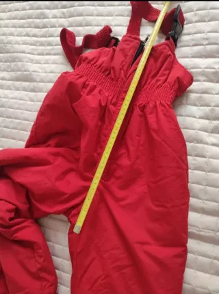 Pantaloni a Salopette da neve bambino Quibos rossa