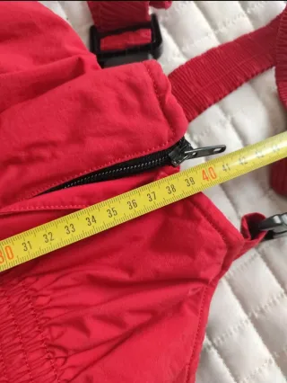 Pantaloni a Salopette da neve bambino Quibos rossa