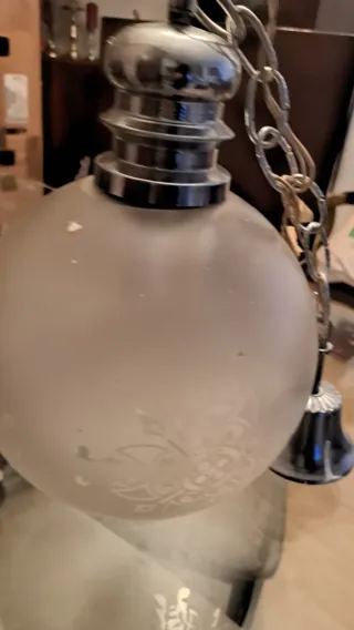 Lámpara colgante cristal y metal