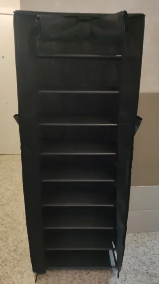 Zapatero Tela Negro 10 Estantes