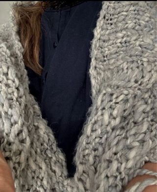 Chal tejido grueso gris