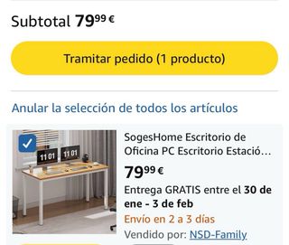 Escritorio Hogar 100x60x75 cm