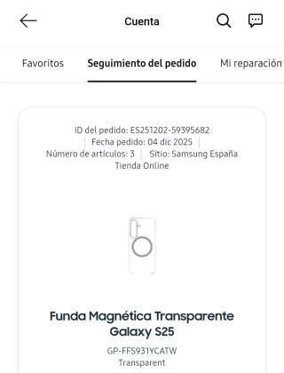 Funda Samsung Galaxy S25 Transparente Magnetica