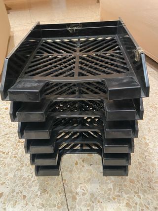 Bandejas apilables oficina negras 5 und