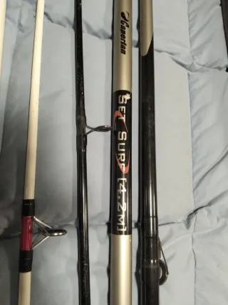 Lote 4 cañas de pesca, varias marcas