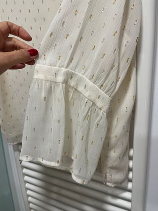 Camisa Woman dorada y blanca talla M