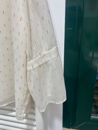 Camisa Woman dorada y blanca talla M