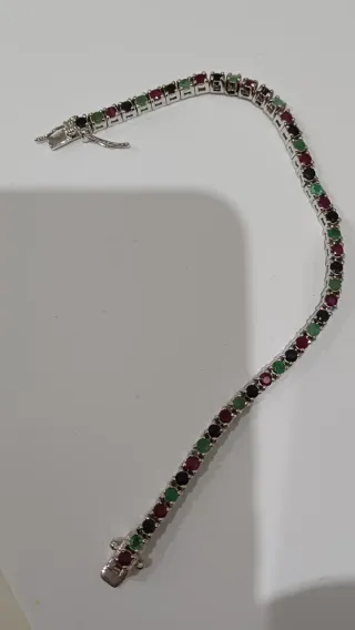 Bracciale tennis argento 925 multicolor