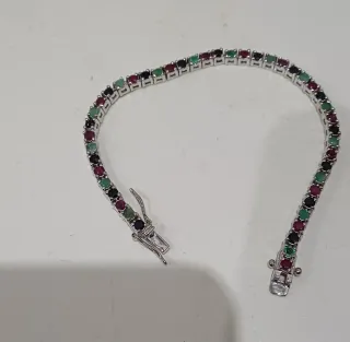 Bracciale tennis argento 925 multicolor