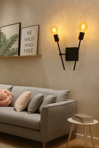 Lampada da parete nera vintage