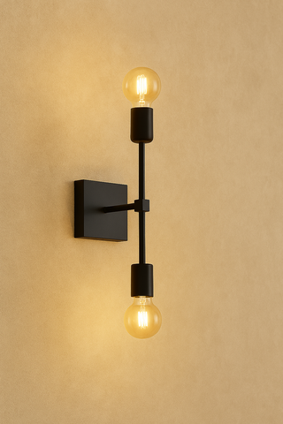 Lampada da parete nera vintage
