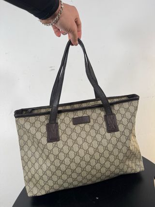 Bolso Tote Gucci GG Lona Beige/Marrón