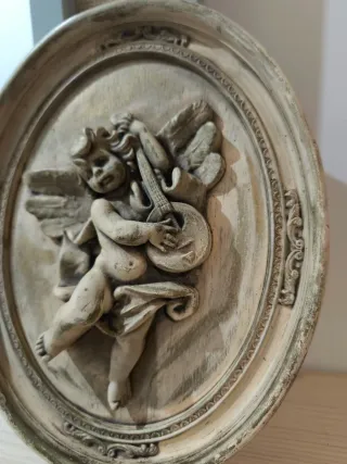 Placa relieve querubín vintage