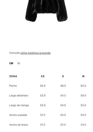 Abrigo pelo corto Zara Talla S