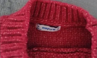 Gilet bambina maglia trecce volant