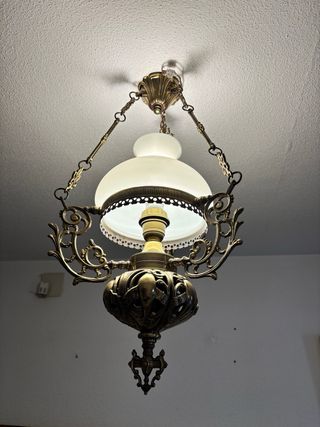 Lámparas de bronce y cristal tallado