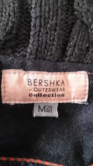 Abrigo mujer cuello camisero negro