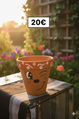 Tiesto de terracota decorado