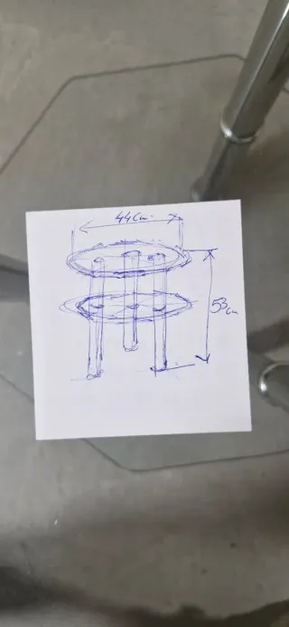 Mesita de cristal octogonal