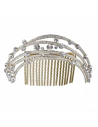 Peineta Novia Cristal Dorada