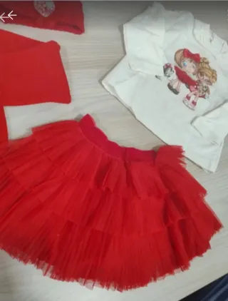 Set neonata bianco e rosso